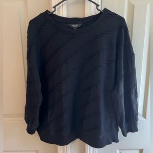 Simply Vera Vera Wang Textured Black Long Sleeve Knit Top Size Large